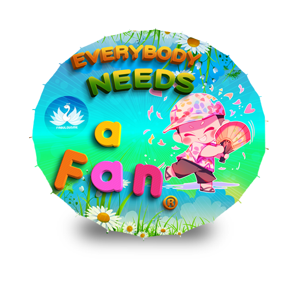 FabulousMe® Parasol, Everybody Needs A Fan® (UV Glow)