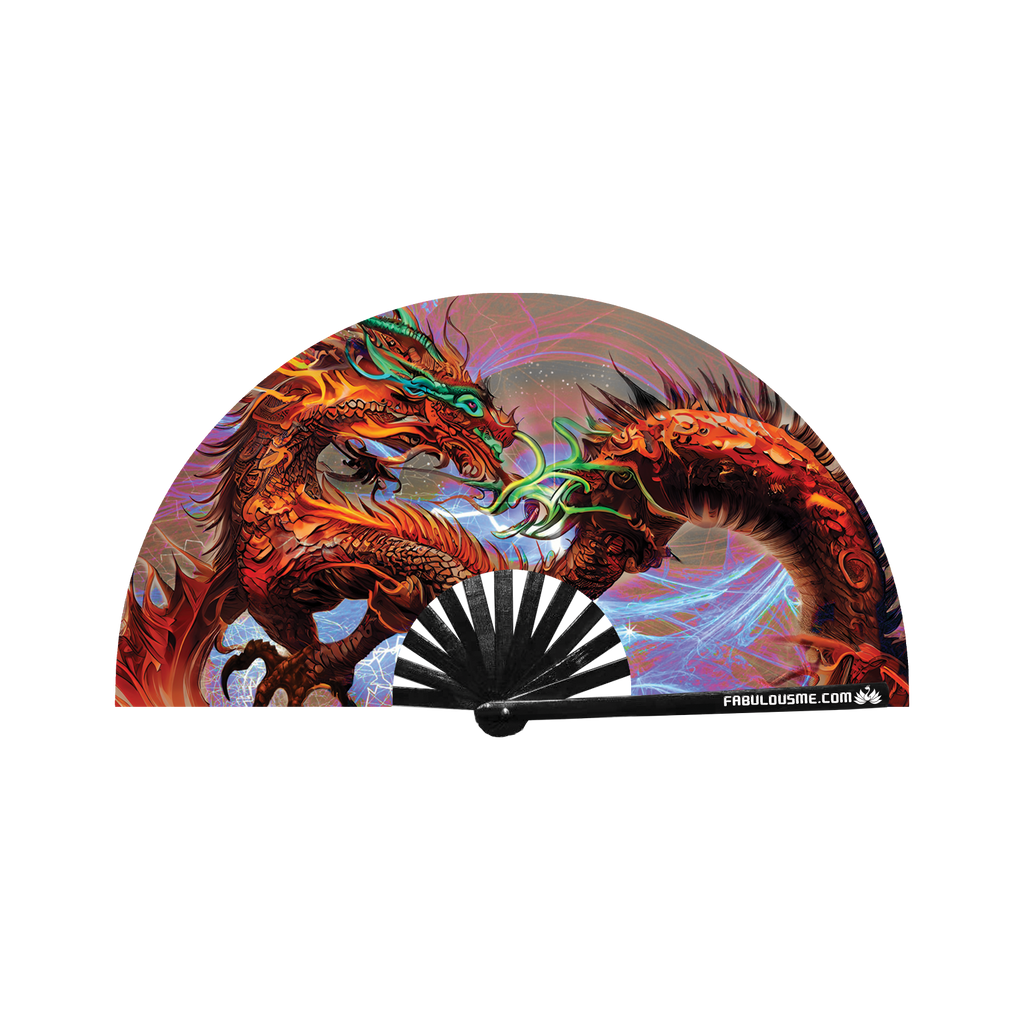 Eastern Dragon Fan (UV GLOW)