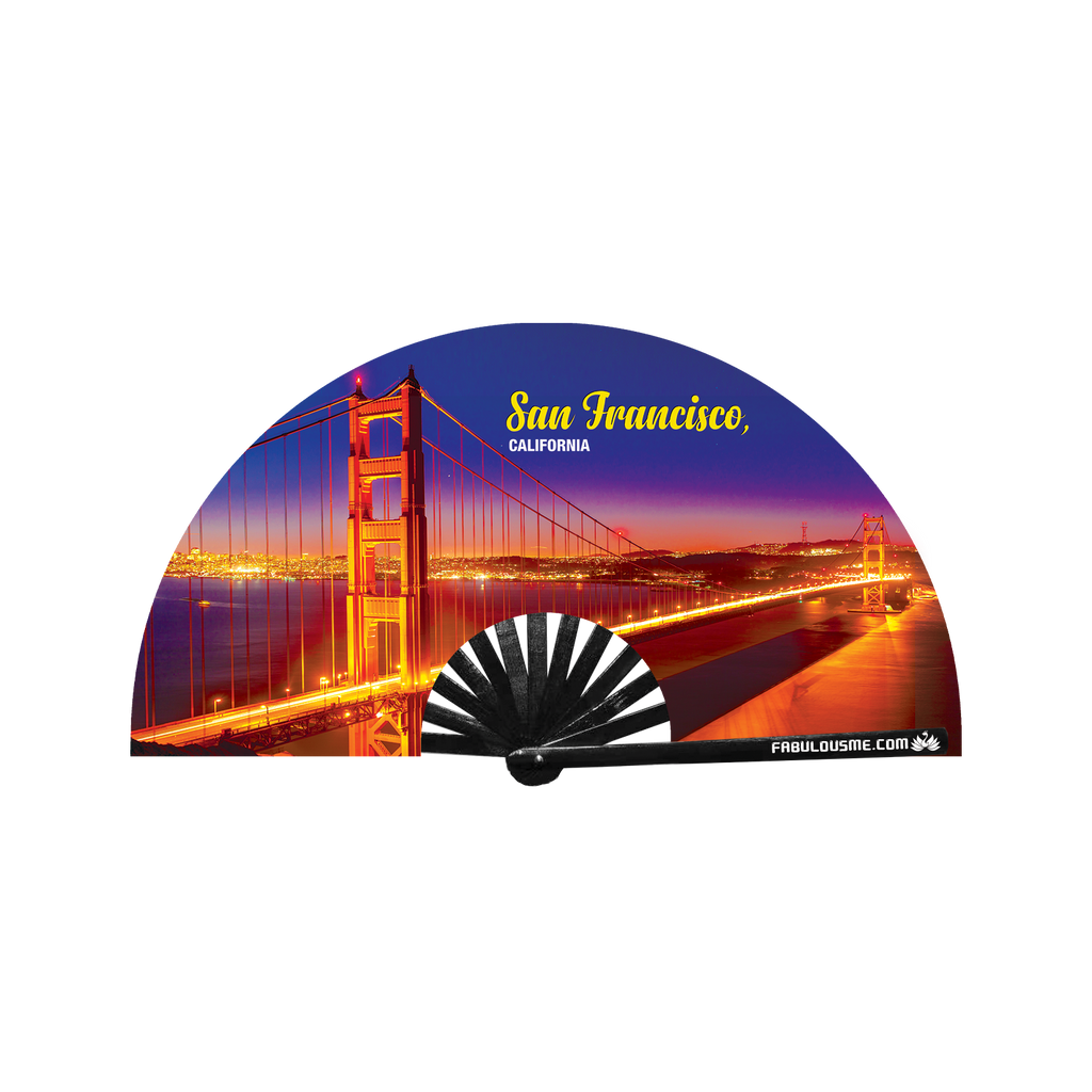 Been There® Fan, Golden Gate Bridge San Francisco -Night (UV Glow)