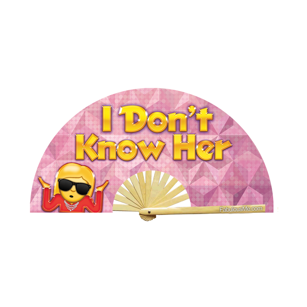 I don't know her circuit party uv glow bamboo hand fan by fabulous me fans mariah carey festival rave gear clack