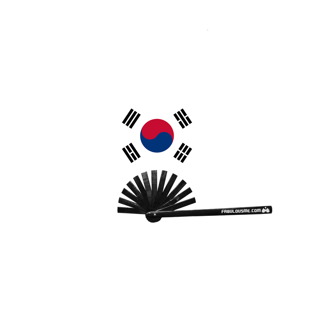 South Korea Flag Fan (UV GLOW)