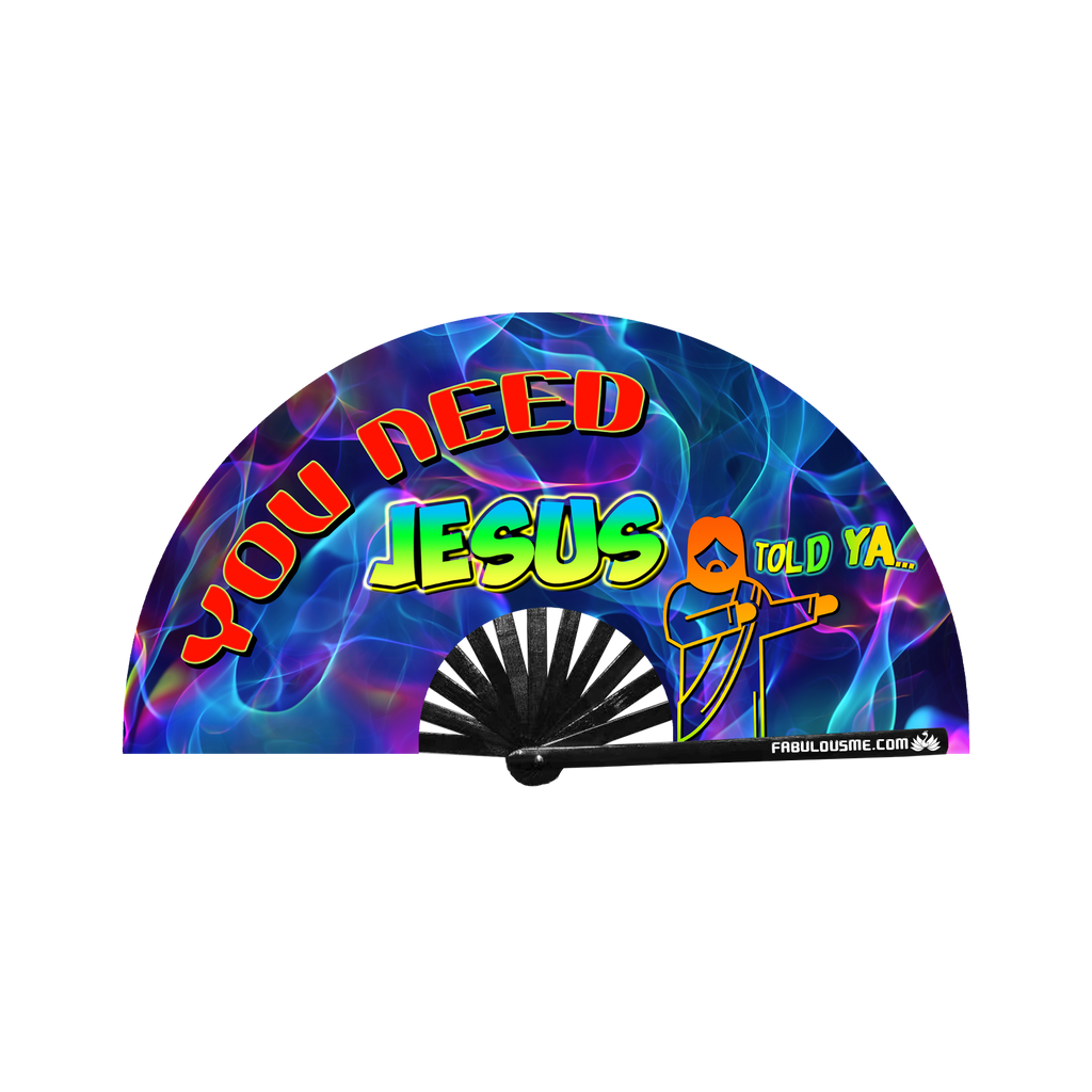 Y'all Need Jesus Fan (UV Glow)