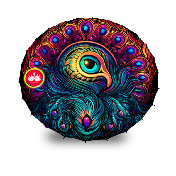 FabulousMe® Parasol, Eye of the Peacock (UV Glow)