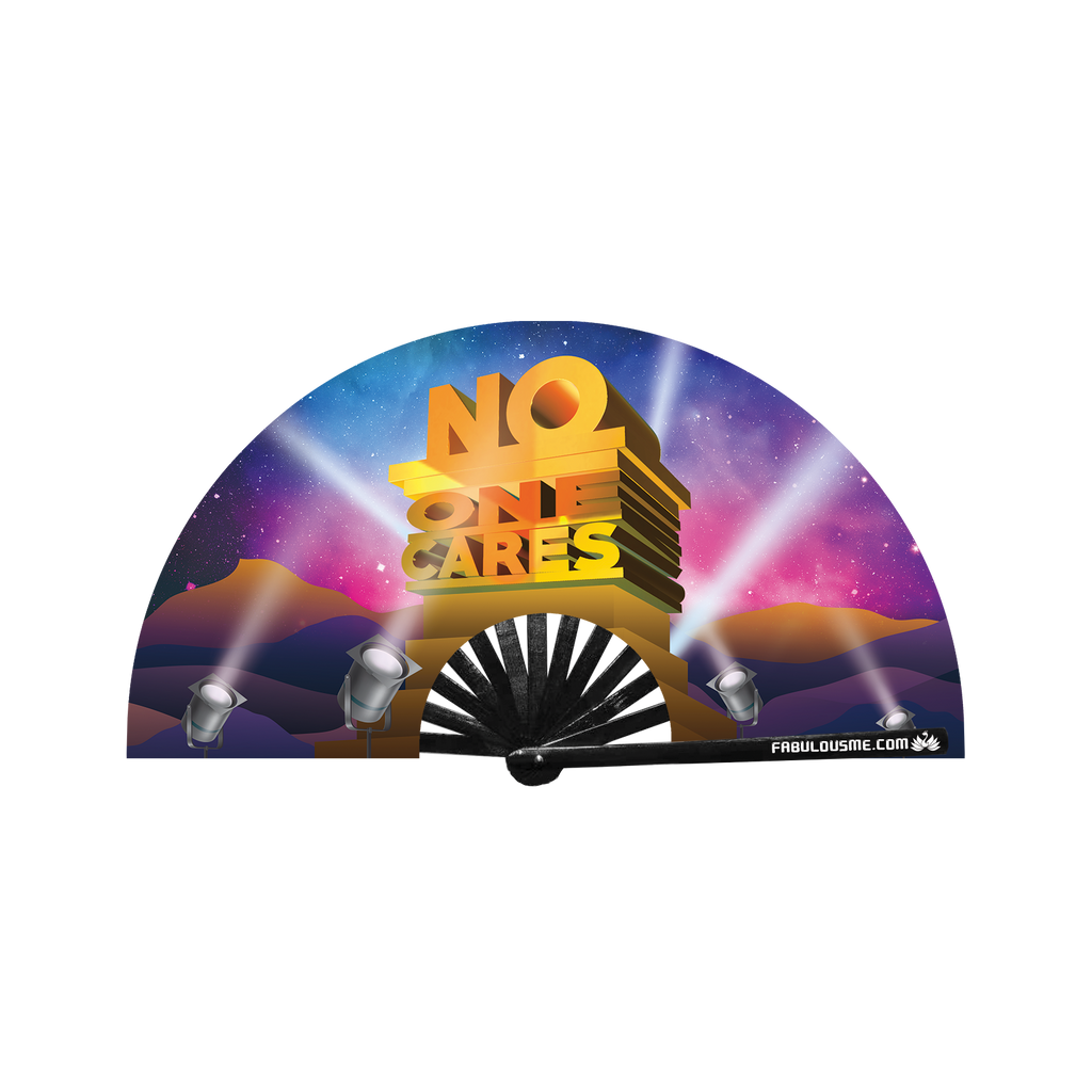 No One Cares FabulousMe Fan, rave, edm, circuit festival, fwap fan, clack fan, hand fan