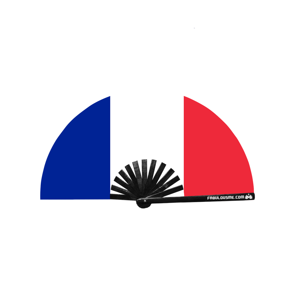 France Flag Fan (UV GLOW)